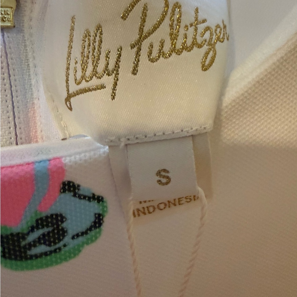 Lilly Pulitzer White Maxi Dress with Pink & Green Floral Print NWT - Picture 7 of 8
